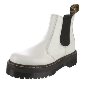 Dr. Martens white platform Chelsea leather boot. Size 7
